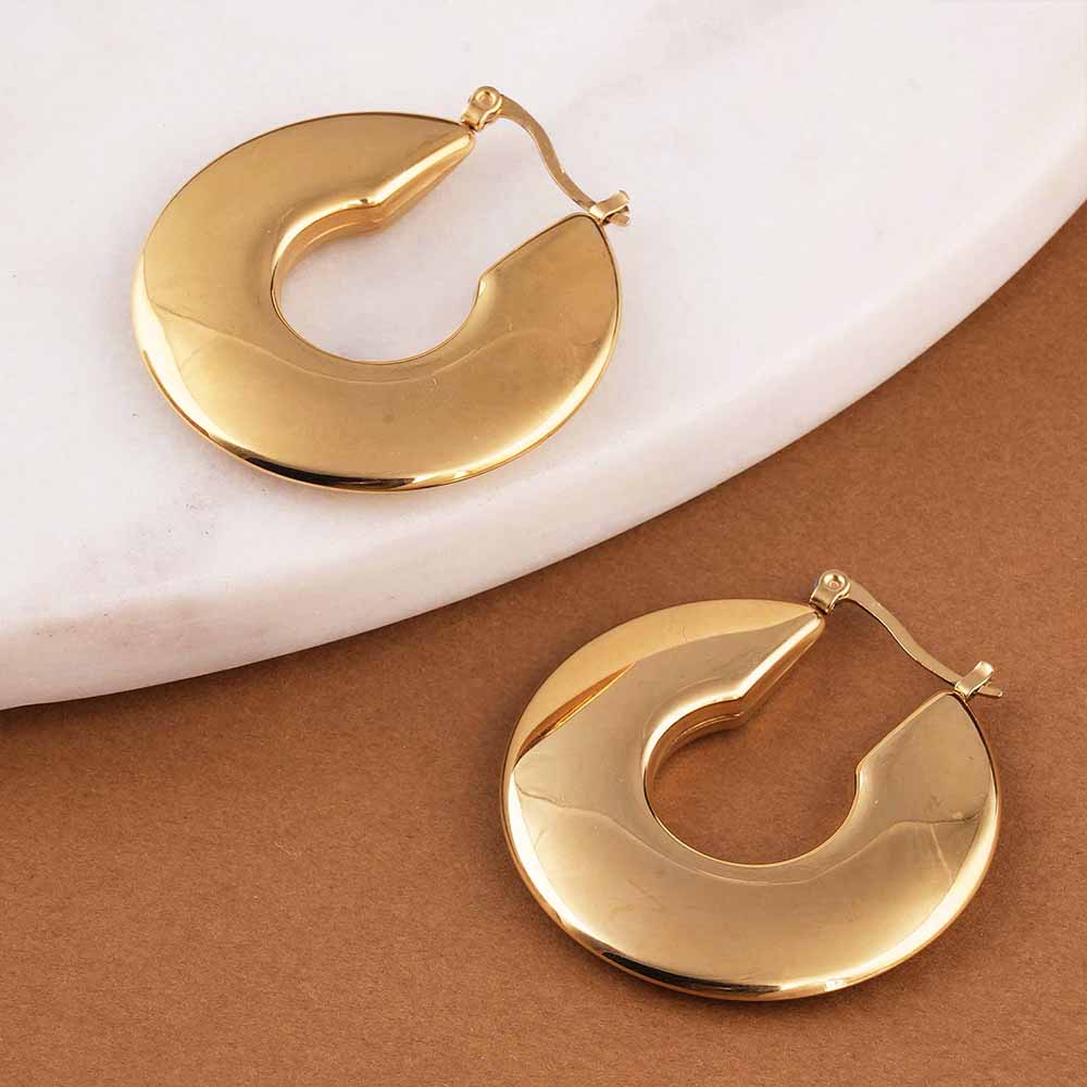 Golden Torus Hoop Earrings