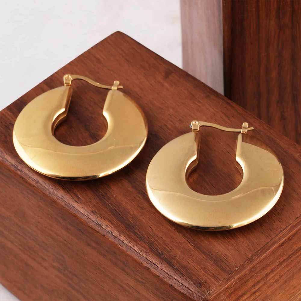 Golden Torus Hoop Earrings