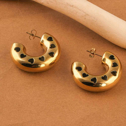 Heart Cutout Hoop Earrings