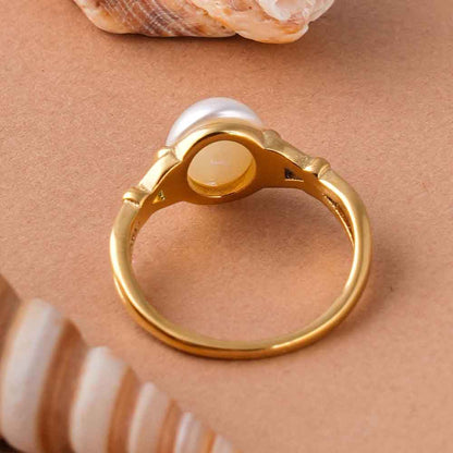 Vintage Inspired Gold Pearl Ring