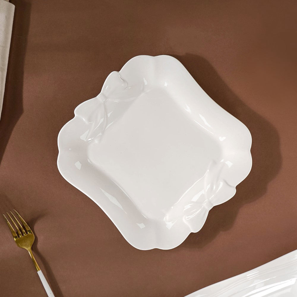 Riona Ceramic Vintage Platter White 9 Inch