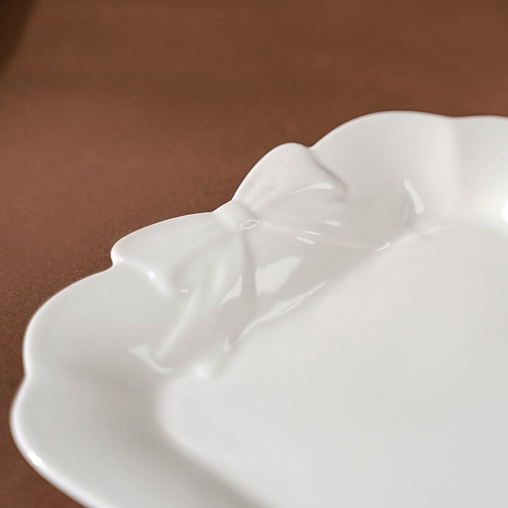 Riona Ceramic Vintage Platter White 9 Inch