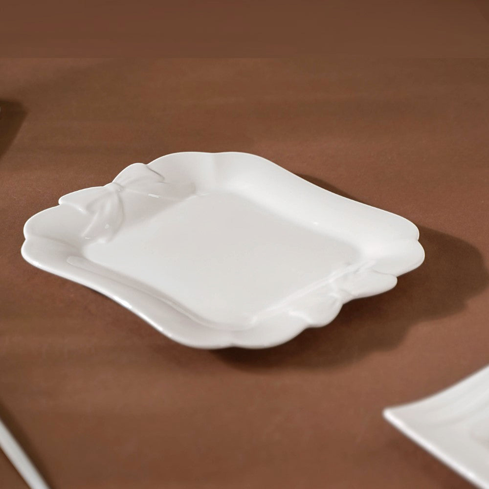 Riona Ceramic Vintage Platter White 9 Inch