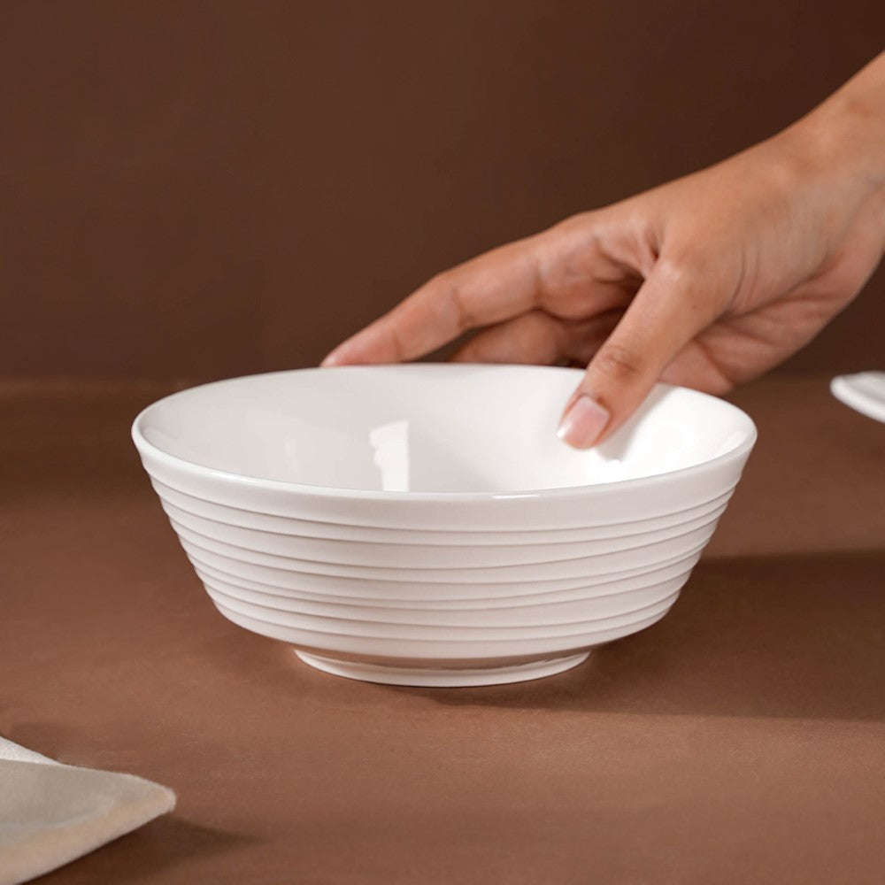 Riona Ceramic Snack Bowl White 600 ml