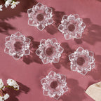 Lotus Glass Tea Light Holder Transparent Set Of 6