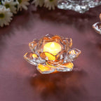 Lotus Glass Tea Light Holder Transparent Set Of 6