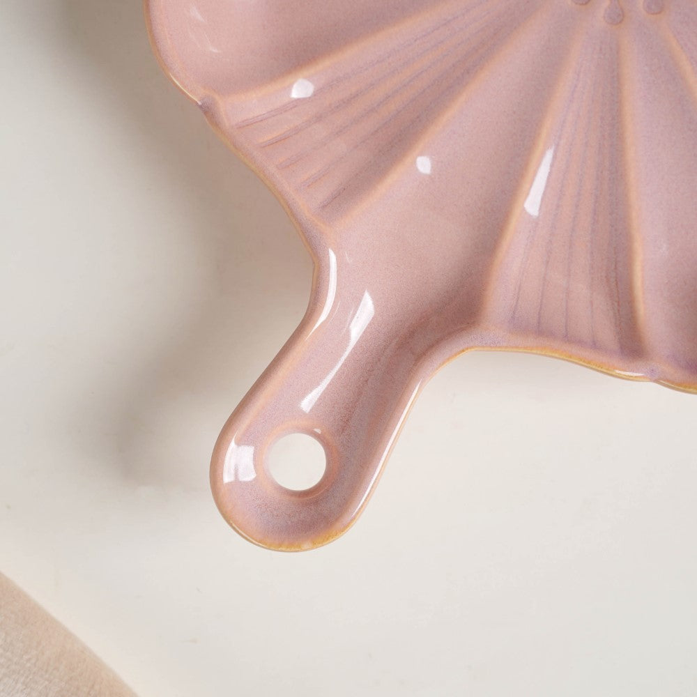 Ocean Square Plate with Handle Pink