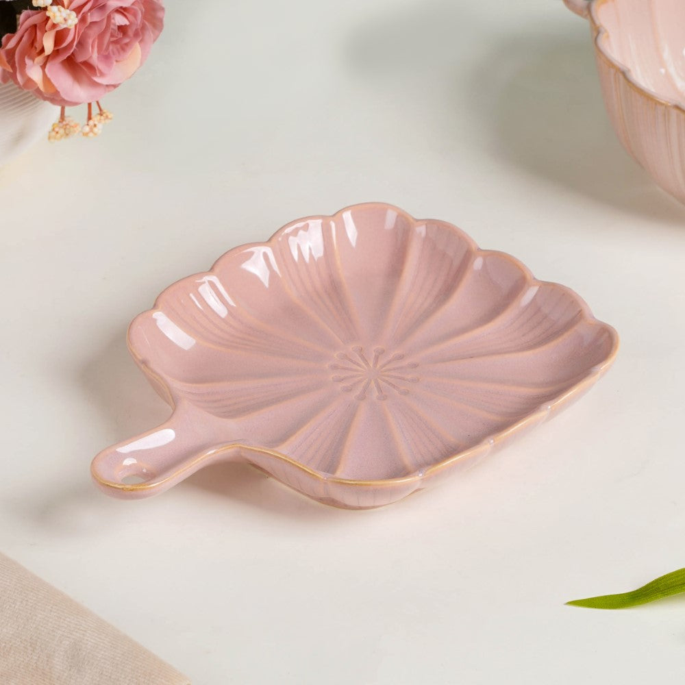 Ocean Square Plate with Handle Pink