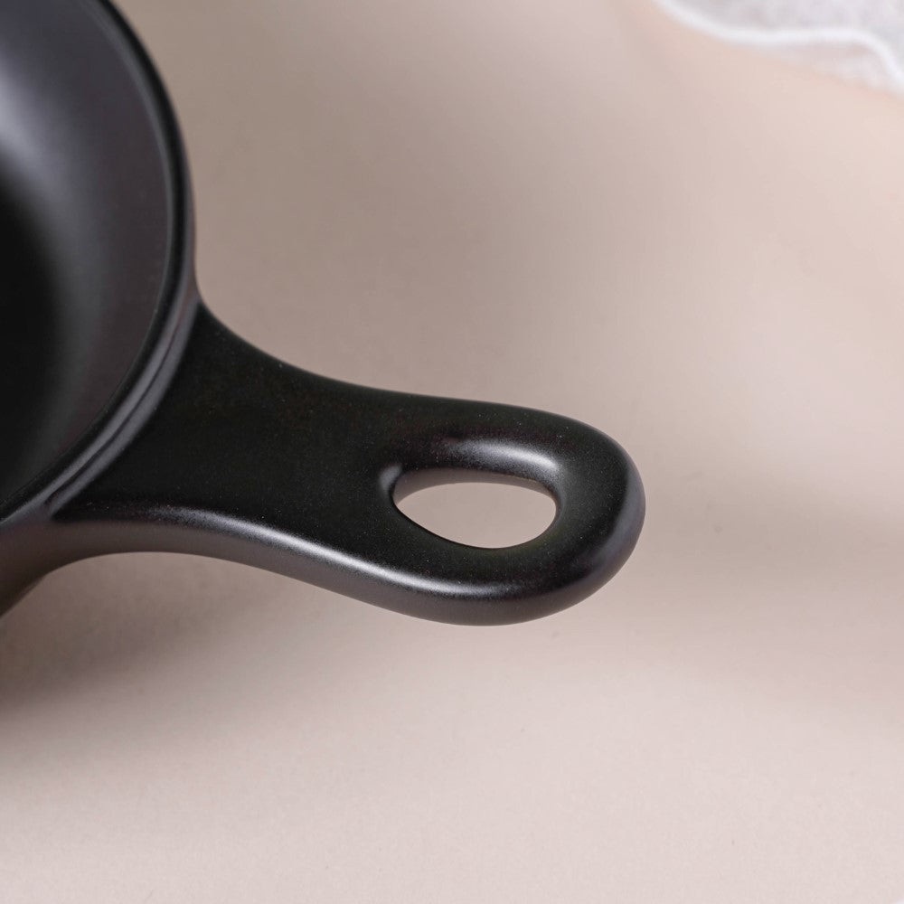 Black Ceramic Dish With Handle