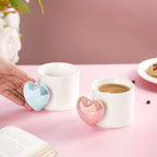 Heart Balloon Coffee Mug Set Of 2 Pink Blue 330ml