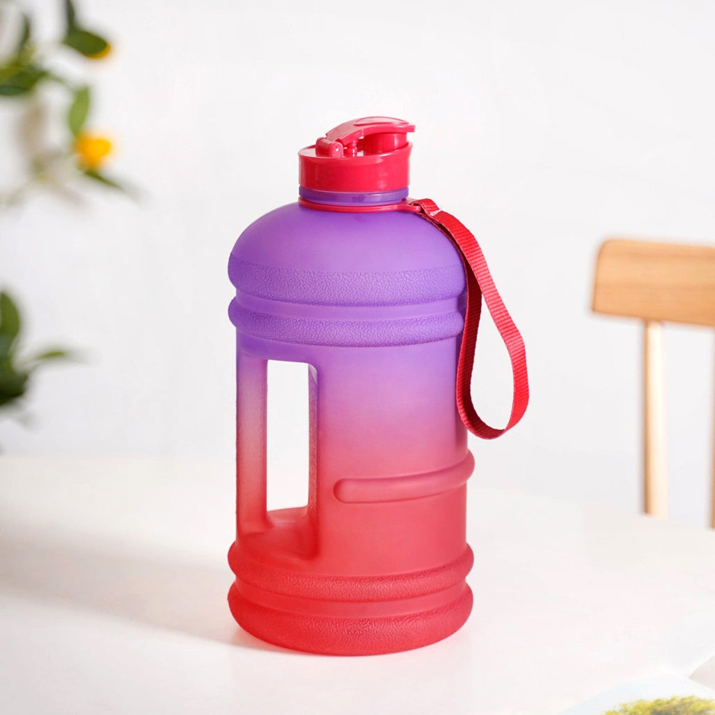 AquaBurst Large Gym Water Bottle With Handle Ombre Purple Red 2200ml