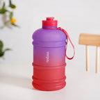 AquaBurst Large Gym Water Bottle With Handle Ombre Purple Red 2200ml