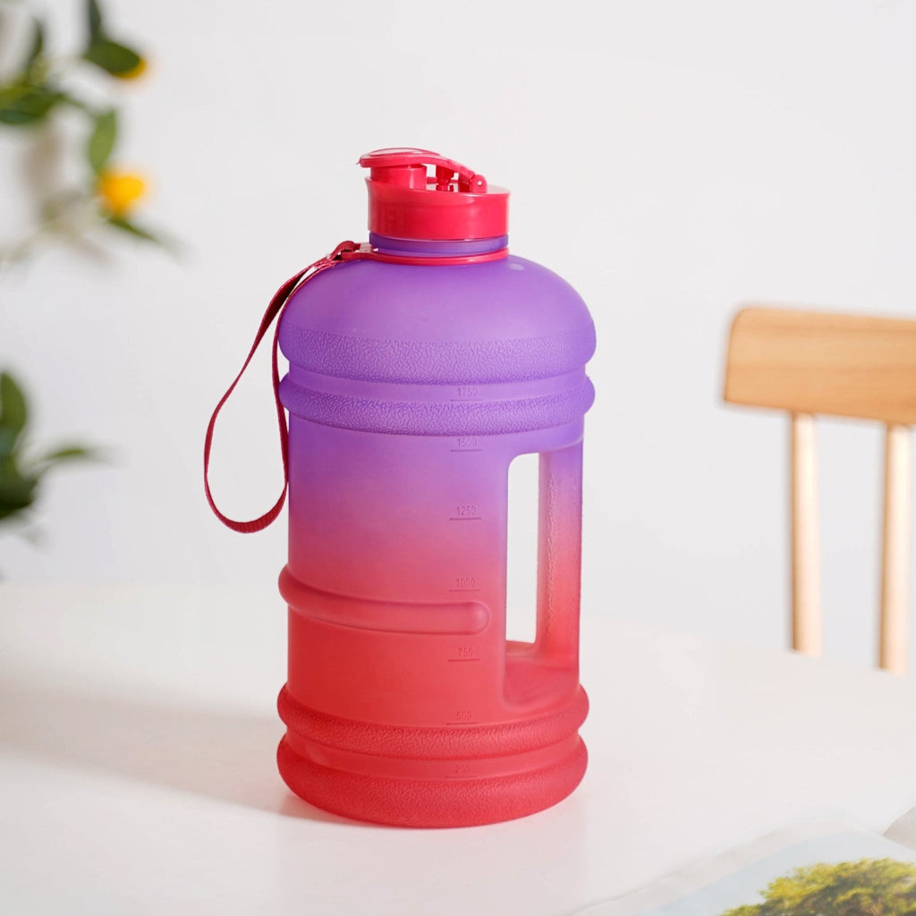 AquaBurst Large Gym Water Bottle With Handle Ombre Purple Red 2200ml