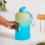 AquaBurst Water Bottle With Capacity Markers Ombre Green Blue 2200ml