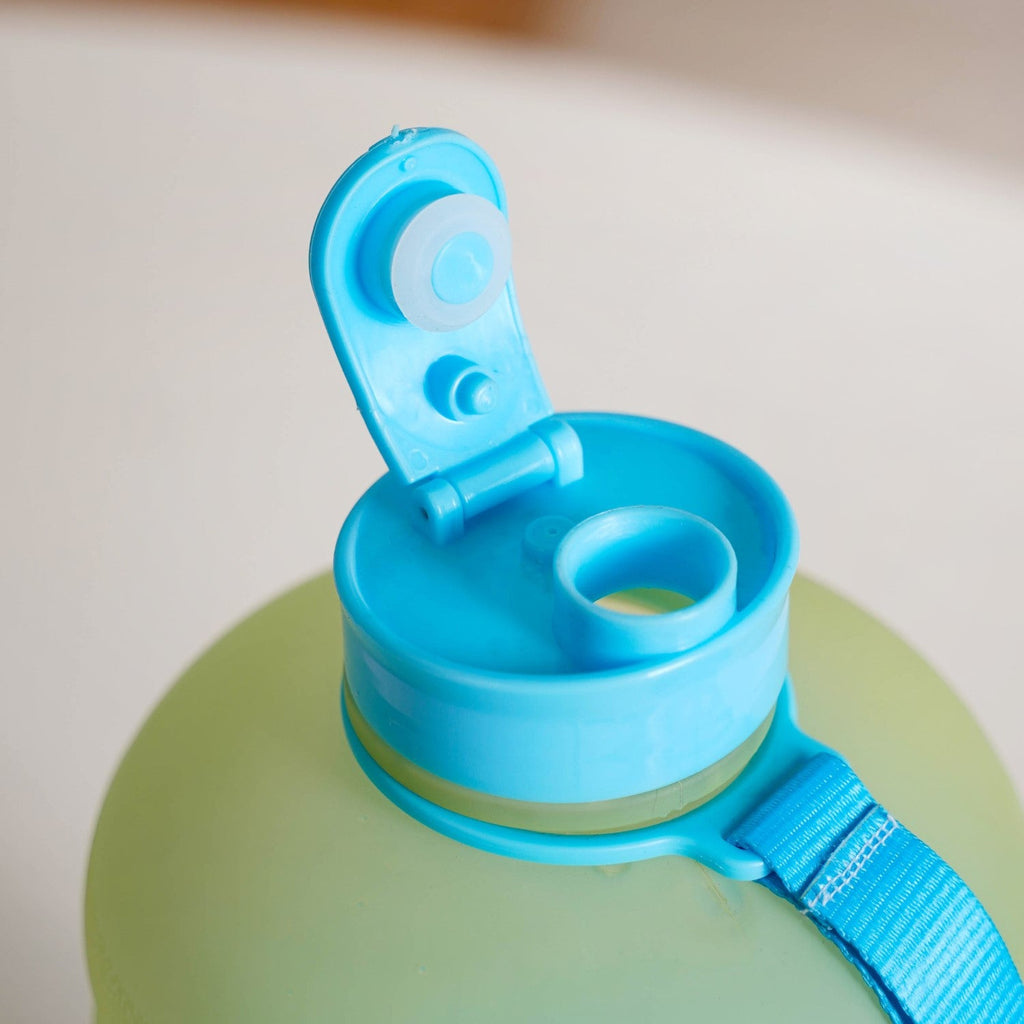 AquaBurst Water Bottle With Capacity Markers Ombre Green Blue 2200ml