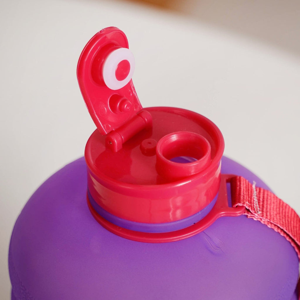 AquaBurst Large Gym Water Bottle With Handle Ombre Purple Red 2200ml