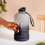 AquaBurst Fitness Gallon Water Bottle Ombre Grey Black 2200ml