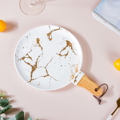 Marble Plate With Handle 11 Inch