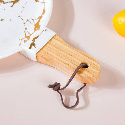 Marble Plate With Handle 11 Inch