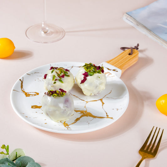 Marble Plate With Handle 11 Inch