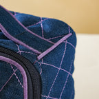 Denim Makeup Bag Set Of 2 Blue And Purple