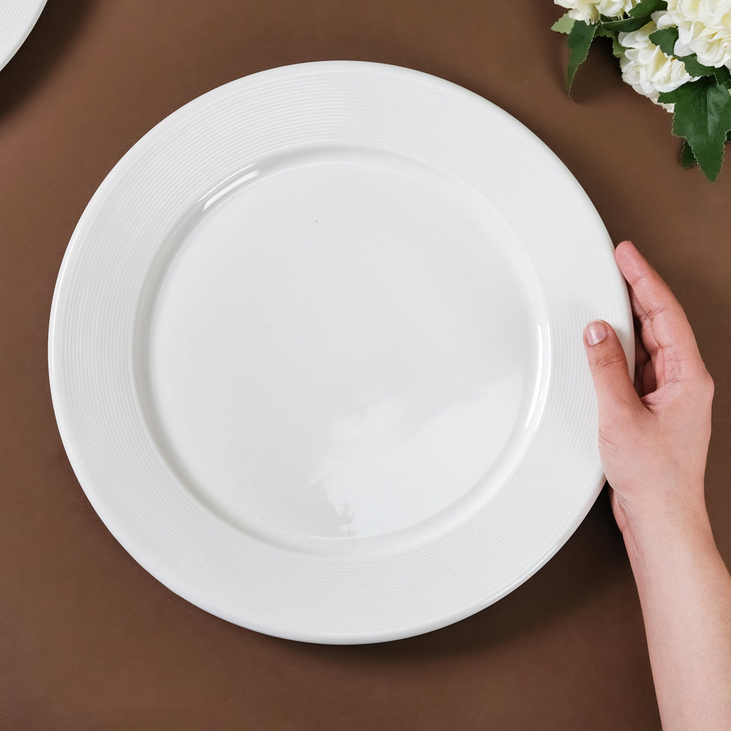 Riona Ceramic Dinner Plate White 12 Inch
