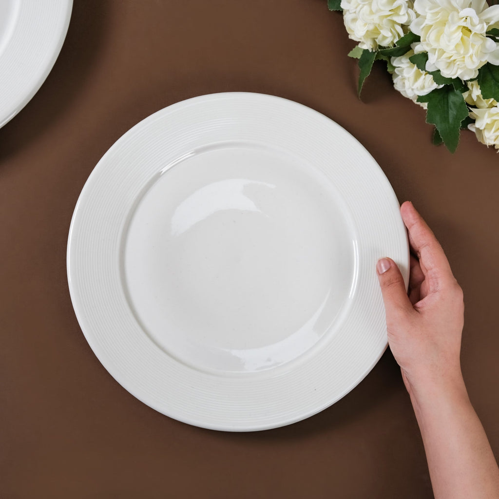 Riona Ceramic Dinner Plate White 10 Inch