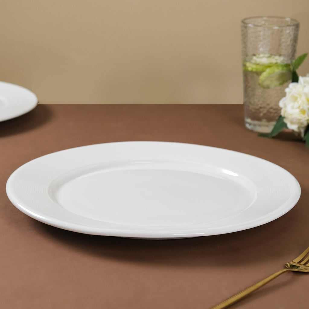 Riona Ceramic Dinner Plate White 12 Inch