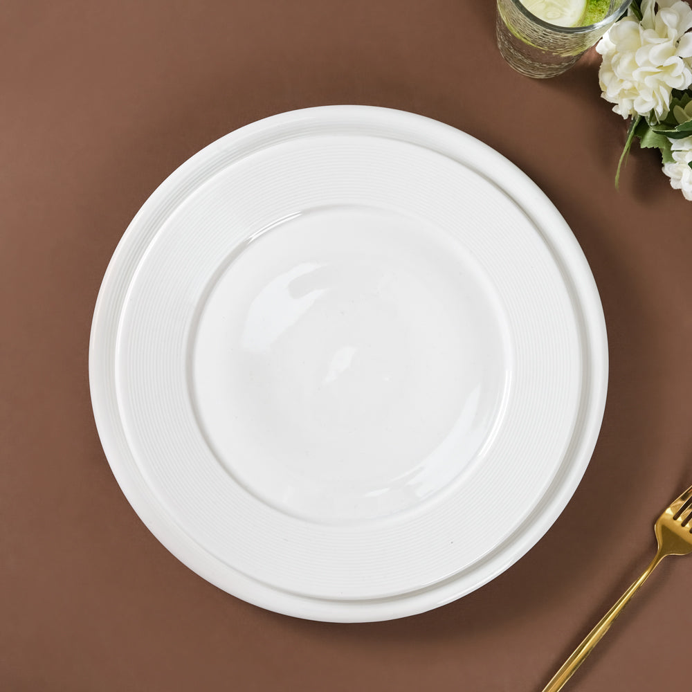 Riona Ceramic Dinner Plate White 10 Inch