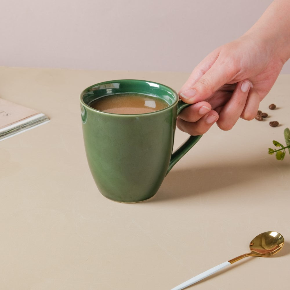 Forest Green Gloss Stoneware Coffee Mug 300 ml