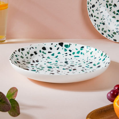 Mosaic Plate Dark Green Set Of 2 8.5 Inch