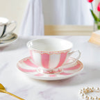 Azalea Pink Ceramic Cup and Saucer Set 150 ml