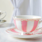 Azalea Pink Ceramic Cup and Saucer Set 150 ml