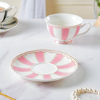 Azalea Pink Ceramic Cup and Saucer Set 150 ml