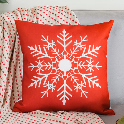 Christmas Velvet Snowflake Cushion Cover 16 X 16 Inch