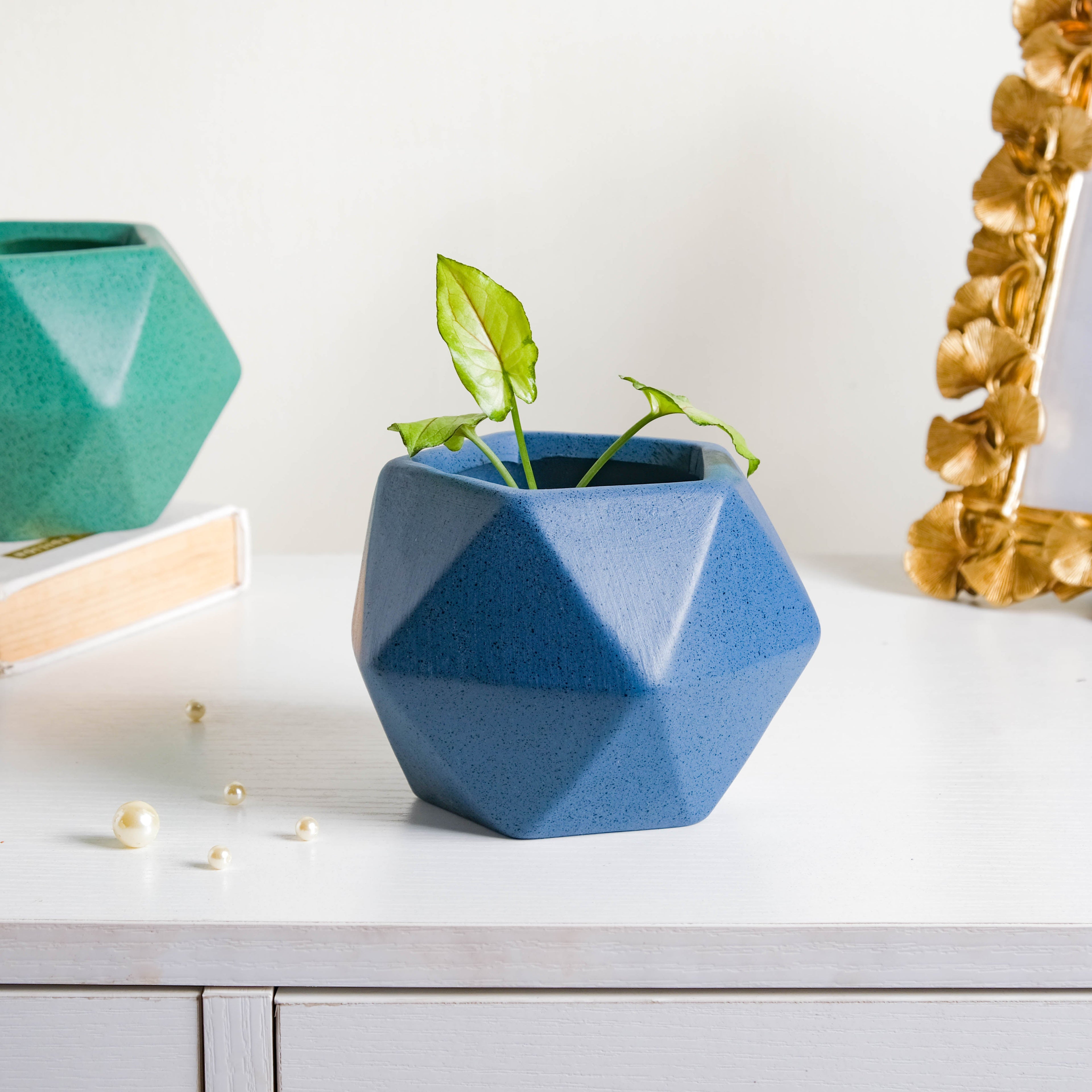 Blue Abstract Plant Pot