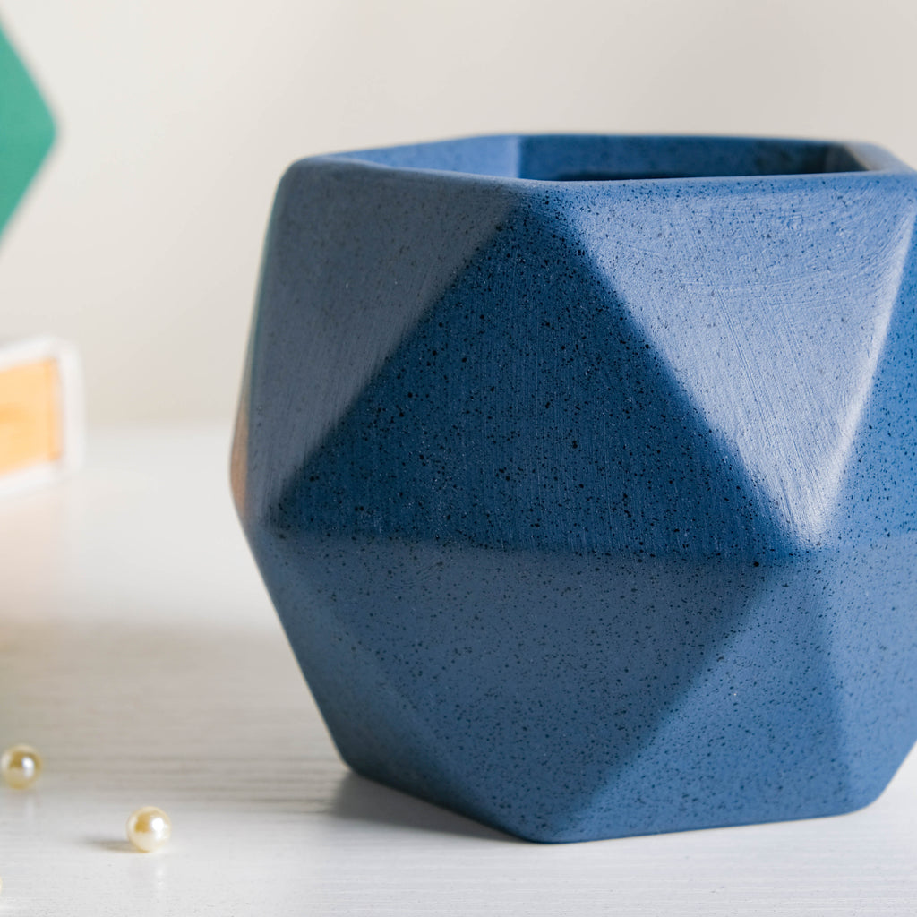 Blue Abstract Plant Pot