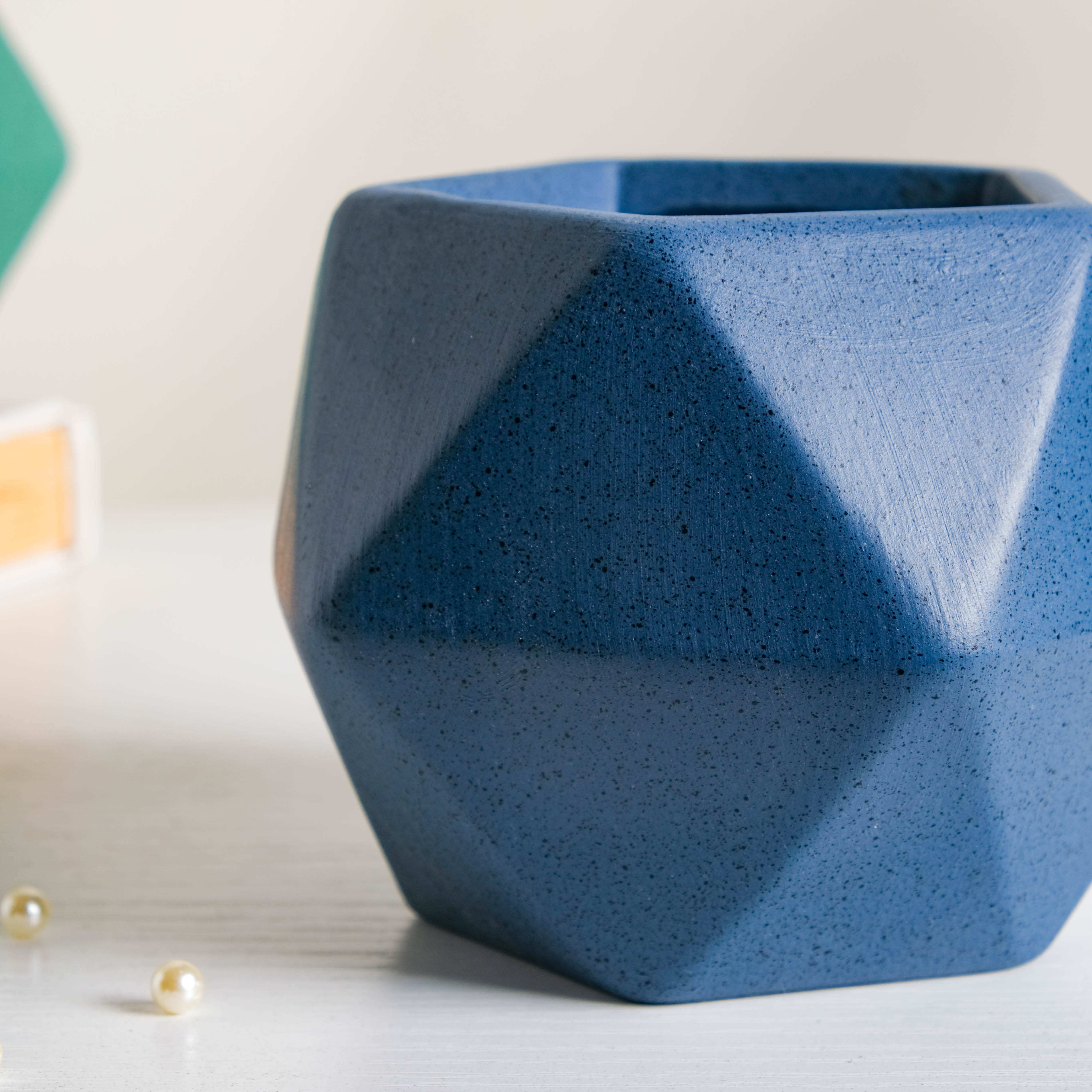 Blue Abstract Plant Pot