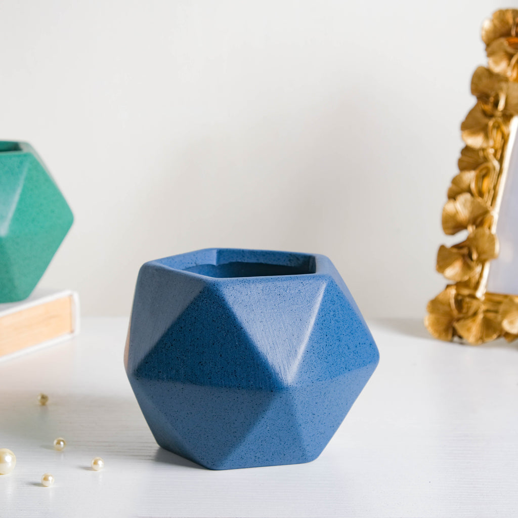 Blue Abstract Plant Pot