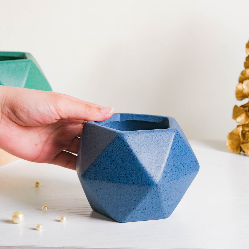 Blue Abstract Plant Pot