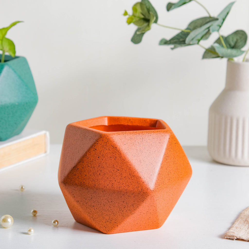 Orange Abstract Plant Pot