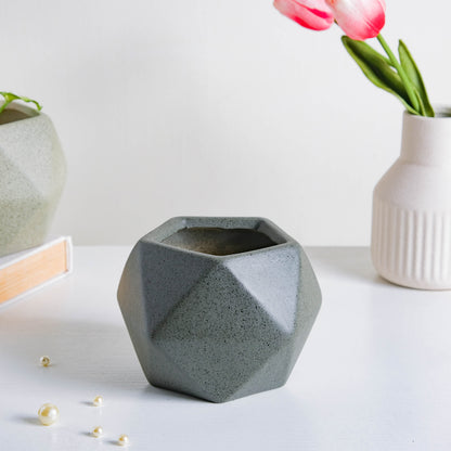 Grey Abstract Plant Pot