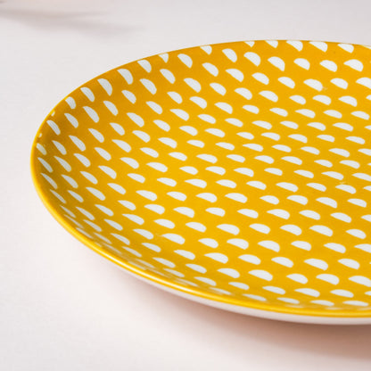 Geometric Mustard Snack Plate 7.5 Inch Set Of 2