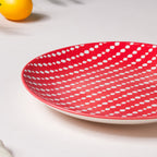 Dotted Red Ceramic Snack Plate 7.5 Inch Set of 2