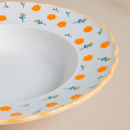 Enchanted Summer Pasta Plate Orange