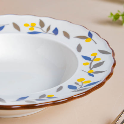 Laurel Blue and Poppy Yellow Pasta Plate