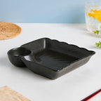 Ebony Black Chip and Dip Plate