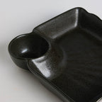 Ebony Black Chip and Dip Plate