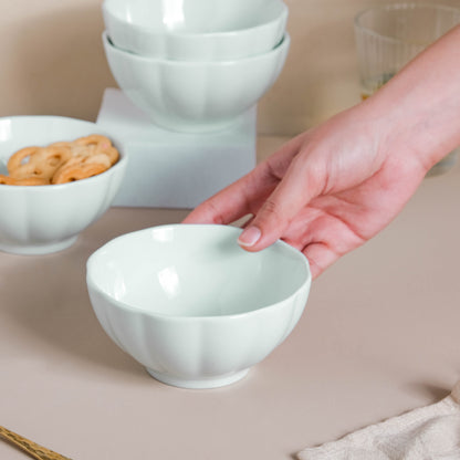 Scalloped Mint Bowl Set of 4