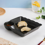 Ebony Black Chip and Dip Plate